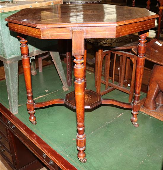 Victorian inlaid octagonal occasional table(-)